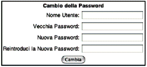 Finestra cambio password